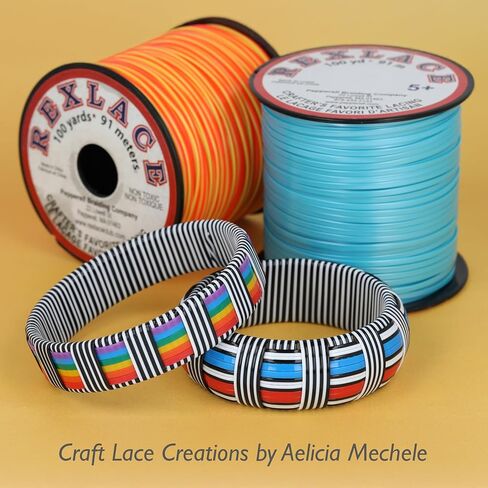 Rexlace Flat Plastic Lacing – Latex-Free Boondoggle Braiding Lanyard, Glow Yellow, 0.092" Wide, 0.035" Thick, 100 Yards (91 Meters) in Saudi Arabia