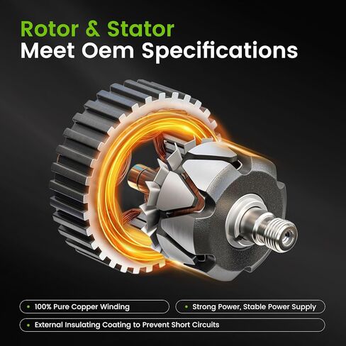 11176N 80A 12V Alternator Replacement for 1.8L L4 2006-2011 Honda Civic, 7-Groove Pulley, Replaces 11176, 31100RNAA01, 31100RNAA01RM, SB347, LRA3157, 31100RNAA012M2, AHGA67, A002TC1391 in Saudi Arabia