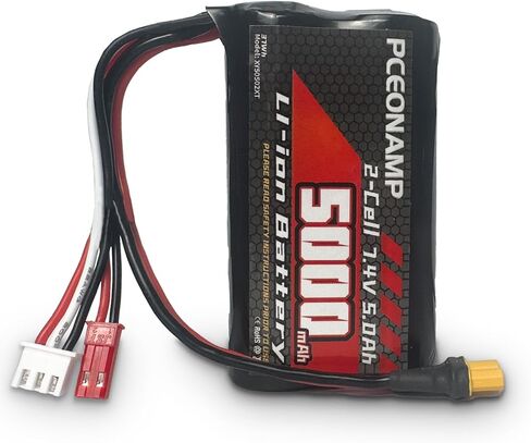 TX16S Battery 5000mAh 2S 7.4V with JST Plug JST-XH and XT30 Plug Fit for Transmitter TX16s RC4GS, RC6GS 1 Pack in Saudi Arabia