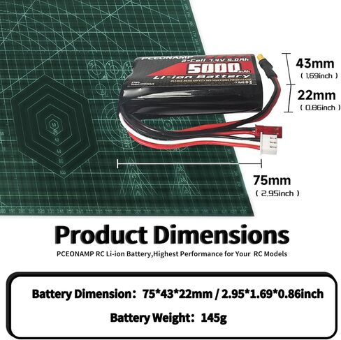 TX16S Battery 5000mAh 2S 7.4V with JST Plug JST-XH and XT30 Plug Fit for Transmitter TX16s RC4GS, RC6GS 1 Pack in Saudi Arabia