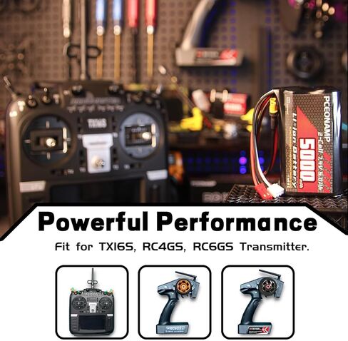 TX16S Battery 5000mAh 2S 7.4V with JST Plug JST-XH and XT30 Plug Fit for Transmitter TX16s RC4GS, RC6GS 1 Pack in Saudi Arabia