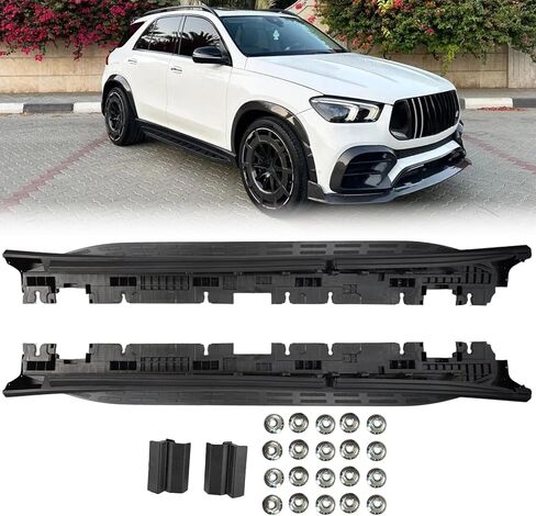 خطوات جانبية متوافقة مع 2020 2021 2022 2023 2024 2025 Mercedes Benz GLE W167 350 450 450E SUV لوحات الجري Nerf Bars (فضي) in Kuwait