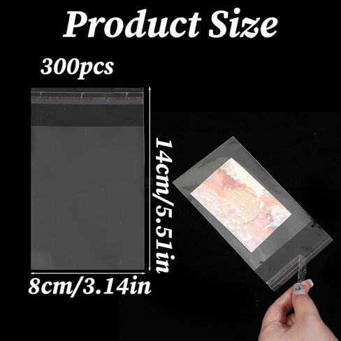 حقائب فريق مقاس 3.5 × 5.5 بوصة لبطاقات التداول، 300 قطعة من ألواح PSA الشفافة القابلة للإغلاق، حافظة حماية فائقة مقاومة للماء للرياضة والألعاب وبطاقات الوكيل والصور الصغيرة in Kuwait