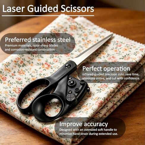 Laser Guided Scissors & Felt Sheets Craft Kit – Professional Laser Guide Cutting Tool with 20-Pack Nonwoven Felt Fabric Squares for Sewing, Quilting, DIY, Patchwork, Scrapbooking & Art Projects in Saudi Arabia
