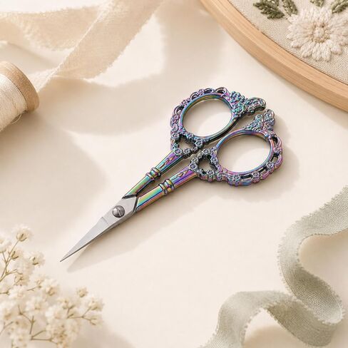 2 PCS Pointed Tip Crochet Scissor, Sewing Embroidery Scissors, Vintage Yarn Scissors for Crocheting, Vintage Pointed Detail Shears, Embroidery Scissor with Cover, Tailor Threading Shears for Crochet in Saudi Arabia
