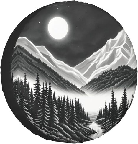 Mountain Lake Tree Landscape Spare Tire Cover Weatherproof Wheel Tire Cover Wheel Protector Universal Decorative Accessories for Trailers Rv SUV Truck Campervan Travel Trailer 14 Inch in Saudi Arabia
