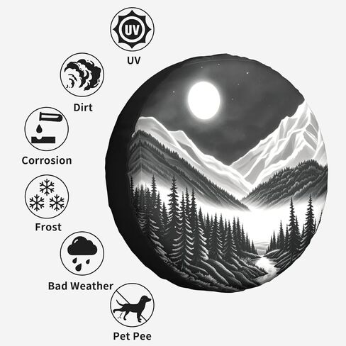 Mountain Lake Tree Landscape Spare Tire Cover Weatherproof Wheel Tire Cover Wheel Protector Universal Decorative Accessories for Trailers Rv SUV Truck Campervan Travel Trailer 14 Inch in Saudi Arabia