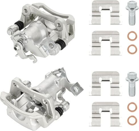 Rear Disc Brake Caliper Assembly w/Bracket for 2013-2017 Hyundai Elantra GT, 2012-2017 Veloster, 2014-2018 Kia Forte, 2014-2017 Forte Koup, 2014-2018 Forte5, Replacement 19-B6788 19-B6789 in Kuwait