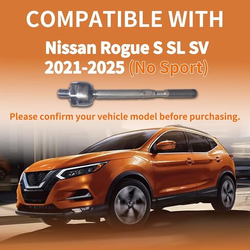 نهاية قضيب الربط الداخلي الأمامي مع صامولة، غسالة متوافقة مع Nissan Rogue S SL SV (بدون رياضة) 2021-2025 (السائق الأيسر أو جانب الراكب الأيمن) in Kuwait