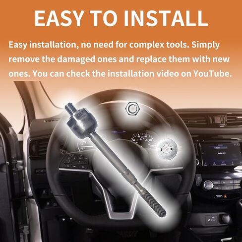 نهاية قضيب الربط الداخلي الأمامي مع صامولة، غسالة متوافقة مع Nissan Rogue S SL SV (بدون رياضة) 2021-2025 (السائق الأيسر أو جانب الراكب الأيمن) in Kuwait