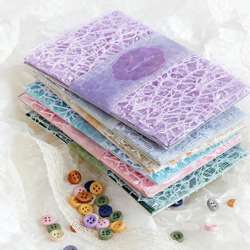156 Sheets Vintage Scrapbook Paper Journaling Supplies Aesthetic Textured Craft Paper Junk Journal Kit 4x5.5 Inch with Mesh and Button for Card Making, Retro Art Projects in Kuwait