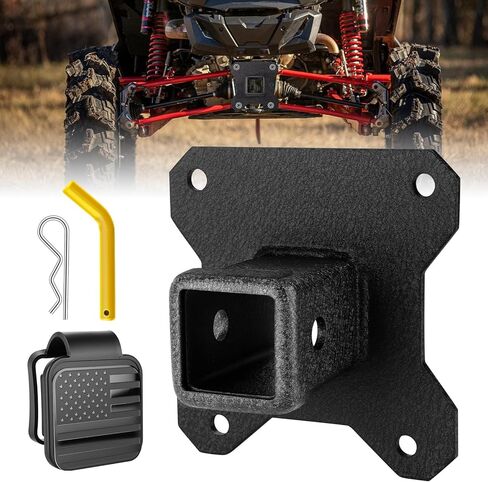 W&JWN 2" UTV Rear Receiver Hitch Compatible with Polaris RZR XP 1000/XP 4 1000 2014-2025 Heavy Duty RZR Hitch Receiver with Trailer Hitch Cover Red Trailer Hitch Pin in Saudi Arabia