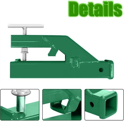 Clamp On Trailer Hitch Receiver 2 Inch Ball Mount Adapter for Tractor Bucket Fits All 2" Hook Inserts,Green in Saudi Arabia