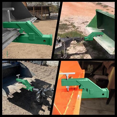 Clamp On Trailer Hitch Receiver 2 Inch Ball Mount Adapter for Tractor Bucket Fits All 2" Hook Inserts,Green in Saudi Arabia