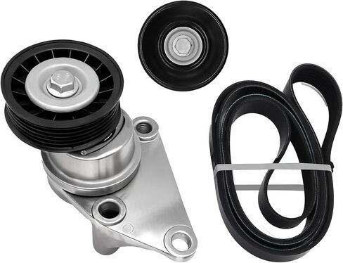 90K-38158C Serpentine Belt Drive Tensioner Pulley Component Kit Fit for Chevy Silverado Avalanche Suburban Express 2002-2007 for GMC Savana 1500/2500/3500 for Sierra Yukon Cadillac Hummer in Kuwait