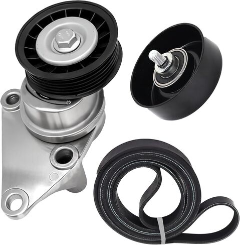 90K-38158C Serpentine Belt Drive Tensioner Pulley Component Kit Fit for Chevy Silverado Avalanche Suburban Express 2002-2007 for GMC Savana 1500/2500/3500 for Sierra Yukon Cadillac Hummer in Kuwait