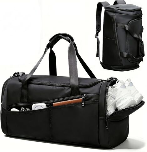 Gym Duffle Bag for Men Women 3 in 1 Waterproof Sports Travel Carry On Duffel Bag Backpack with Shoe Compartment & Wet Pocket for Traveling Workout Weekender Overnight in Saudi Arabia