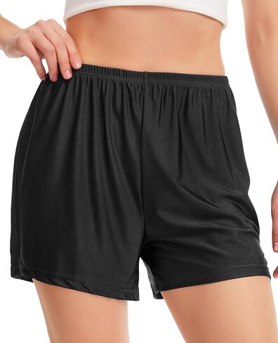 Vlazom Women's Satin Half Slip Shorts for Under Dresses Pettipants for Women Culottes Slip Shorts with Side Split S-3XL in Saudi Arabia