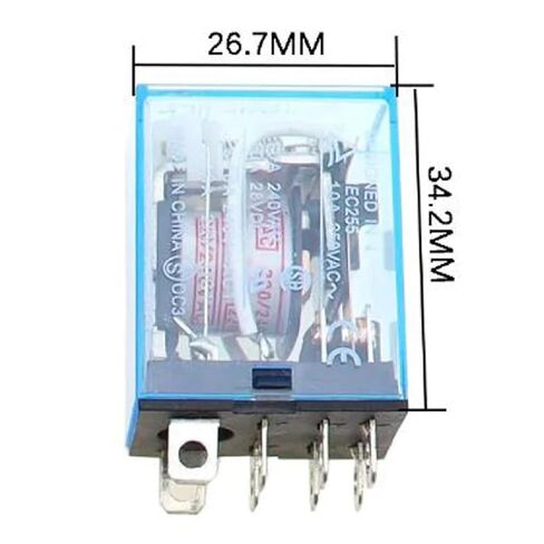 1pcs General Purpose LY2NJ HH62P Electronic Micro Electromagnetic Relay LED Lamp 10A 8 Pins Coil DPDT DC12V 24V AC110V 220V (380V AC) in Saudi Arabia
