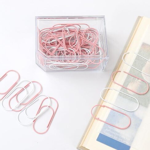 Big Large Jumbo Paper Clips, 50mm/2 inch, 60PCS Cute Pink Planner Journal Clip Giant Paper Clip Holder White in Saudi Arabia