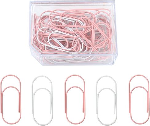 Big Large Jumbo Paper Clips, 50mm/2 inch, 60PCS Cute Pink Planner Journal Clip Giant Paper Clip Holder White in Saudi Arabia