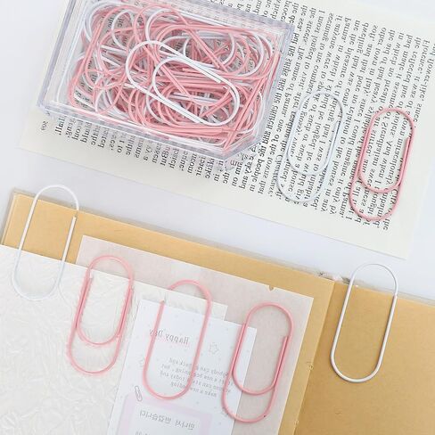 Big Large Jumbo Paper Clips, 50mm/2 inch, 60PCS Cute Pink Planner Journal Clip Giant Paper Clip Holder White in Saudi Arabia