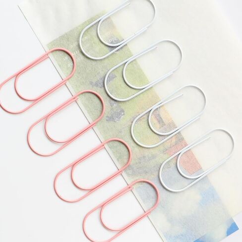 Big Large Jumbo Paper Clips, 50mm/2 inch, 60PCS Cute Pink Planner Journal Clip Giant Paper Clip Holder White in Saudi Arabia