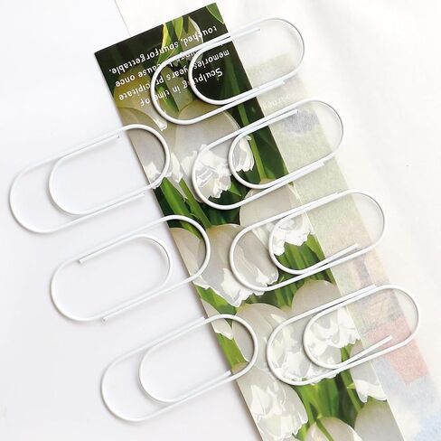 Big Large Jumbo Paper Clips, 50mm/2 inch, 60PCS Cute Pink Planner Journal Clip Giant Paper Clip Holder White in Saudi Arabia