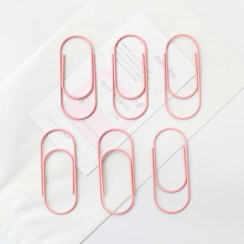 Big Large Jumbo Paper Clips, 50mm/2 inch, 60PCS Cute Pink Planner Journal Clip Giant Paper Clip Holder White in Saudi Arabia
