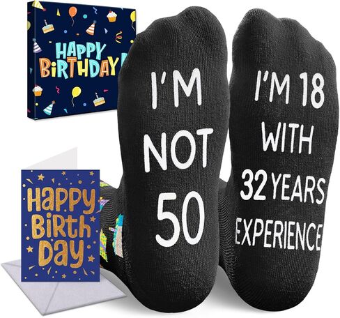 HAPPYPOP Birthday Gift Ideas for Men - Socks for 45 50 Year Old Man, Funny Birthday Gifts for Him in 40s in Saudi Arabia