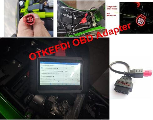 EURO5 6Pin OBD Diagnostic Motorbike Adaptor,Motorcycle Motorrad Diagnostic OBD2 K-Line CAN-Bus Diagnosis Cable Black+Red 40CM in Saudi Arabia