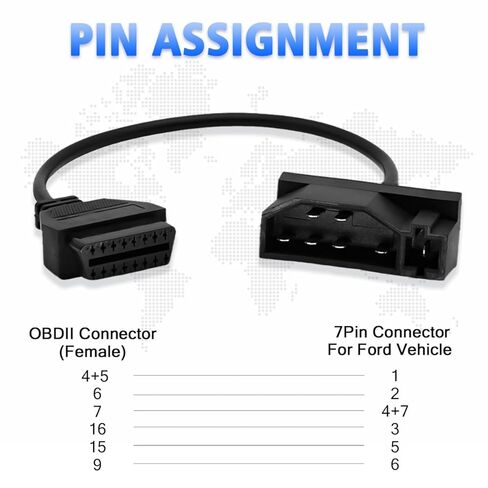كابل محول obd1 إلى obd2 لمركبات فورد obd2 16pin إلى obd1 7pin obdii موصل تشخيص السيارة متوافق مع الماسح الضوئي التشخيصي obd ii (7pin لفورد) in Kuwait