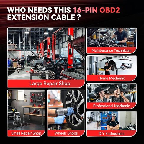 THINKCAR THINKDIAG 16 Pin Obd2 كابل تمديد عالمي من ذكر إلى أنثى فائق الانخفاض مسطح obdii تحويل محول تشخيص الكابل للماسح الضوئي Thinkscan، 2 قدم، 60 سم in Kuwait