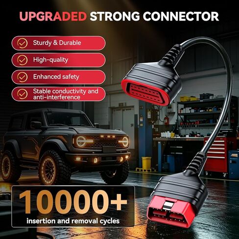 THINKCAR THINKDIAG 16 Pin Obd2 كابل تمديد عالمي من ذكر إلى أنثى فائق الانخفاض مسطح obdii تحويل محول تشخيص الكابل للماسح الضوئي Thinkscan، 2 قدم، 60 سم in Kuwait