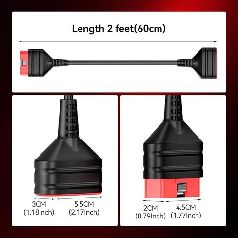 THINKCAR THINKDIAG 16 Pin Obd2 كابل تمديد عالمي من ذكر إلى أنثى فائق الانخفاض مسطح obdii تحويل محول تشخيص الكابل للماسح الضوئي Thinkscan، 2 قدم، 60 سم in Kuwait