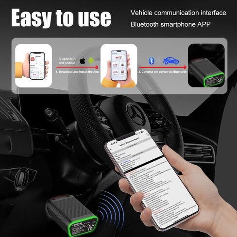 إطلاق موصل الماسح الضوئي AIOBD Bluetooth obd2، موصل الماسح الضوئي العالمي obd2 عالي السرعة لـ 95% من السيارات. in Kuwait