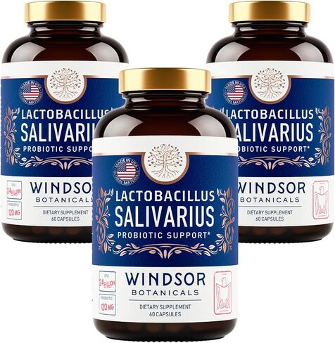 Lactobacillus Salivarius Probiotic Capsules - L Salivarius Probiotic Oral Dental Probiotics for Bad Breath, Teeth and Gums Health - Immune Support, Digestive Probiotic - 24bn CFU, 2-Pack 120 Caps in Saudi Arabia