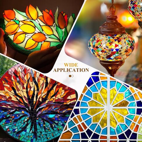 حصيرة قطع من الزجاج الملون مقاس 30.48 سم × 30.48 سم مع حصيرة قطع نظارات صينية و2 ملمع مزدوج الطبقات بتصميم قابل للفصل من الزجاج الملون لأدوات الحرف اليدوية التي تسجل قطع قطع القطع in Kuwait