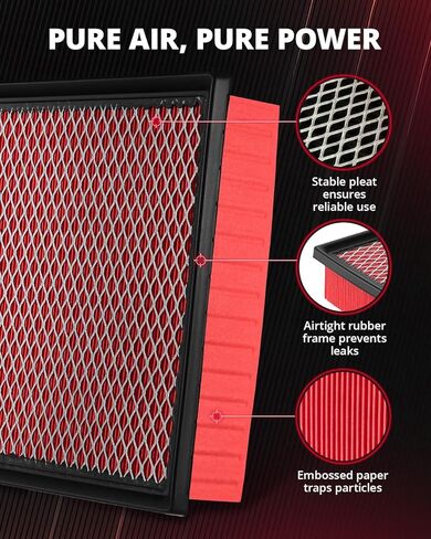 EVIL ENERGY Engine Air Filter, Compatible with Toyota 2011-2025 Camry/Highlander/Sienna/Avalon/Tacoma/4Runner, Lexus 2010-2025 ES/NX/RX, Jeep 2009-2025, Dodge 2011-2025, Replace CA10755 in Kuwait