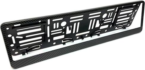 RZGMTSPT 1x Black Hydrographic Carbon Fiber Standard European Car License Plate Holder Surround Euro Frame Bracket in Saudi Arabia