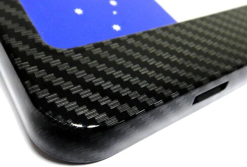 RZGMTSPT 1x Black Hydrographic Carbon Fiber Standard European Car License Plate Holder Surround Euro Frame Bracket in Saudi Arabia
