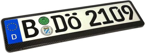 RZGMTSPT 1x Black Hydrographic Carbon Fiber Standard European Car License Plate Holder Surround Euro Frame Bracket in Saudi Arabia
