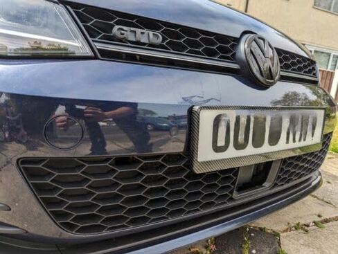 RZGMTSPT 1x Black Hydrographic Carbon Fiber Standard European Car License Plate Holder Surround Euro Frame Bracket in Saudi Arabia