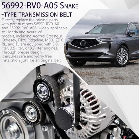 حزام محرك سيربنتين 6PK2135 - يناسب Honda Accord Odyssey Pilot Ridgeline & Acura MDX ZDX RL TL 3.0L 3.5L 3.7L V6، استبدال 56992-RV0-A01 56992-RV0-A05 in Saudi Arabia