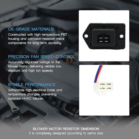 HVAC Blower Motor Resistor with Wire Harness Compatible with Hyundai Tucson 2016-2021 Replacement for Kia Sport-Age 2016 2017 2018 2019 2020 2021 2022# 97179D1000 in Kuwait