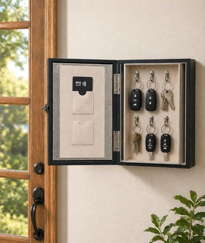 Faraday Key Box with Combination Lock (Black) – Wall Mounted Signal Blocking Box for Car Keys, RFID Cards & Fobs – Holds 6 Keys + 2 Card Sleeves From Malachor in Kuwait