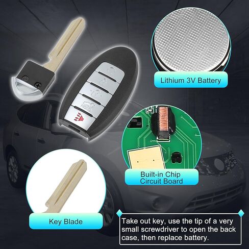 X AUTOHAUX CWTWB1G744 433Mhz Replacement Keyless Entry Remote Smart Key Fob for Nissan Armada 17-20 for Infiniti QX80 LE Premium 285E31LA5A 46 Chip 5Buttons 2Pcs in Kuwait