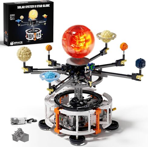 Dual-Mode Spinning Solar System Space Building Kit, STEM Model with Rotating Planets, Light-up Sun and Astronomy Educational Toys for Kids, Outer Space Birthday Gift for Ages 8+ (1282 PCS) in Kuwait