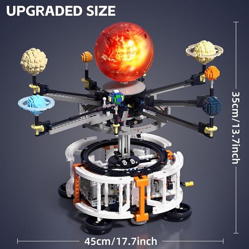 Dual-Mode Spinning Solar System Space Building Kit, STEM Model with Rotating Planets, Light-up Sun and Astronomy Educational Toys for Kids, Outer Space Birthday Gift for Ages 8+ (1282 PCS) in Kuwait