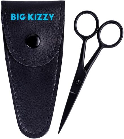 Big Kizzy Small Scissors for Weft Extensions - sharp enough to cut extension panels, nylon sewing thread, and cotton sewing thread - comes with leather pouch in Saudi Arabia